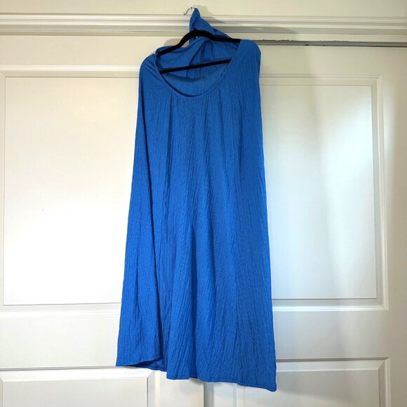Blue Crinkled Halterneck Maxi Dress M - NEW - Picture 5 of 9